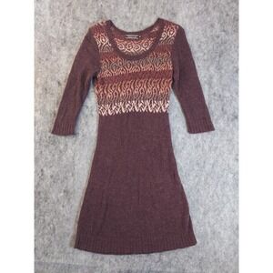 Peruvian Connection Sweater Dress Womens Small Red Baby Alpace Wool Malone